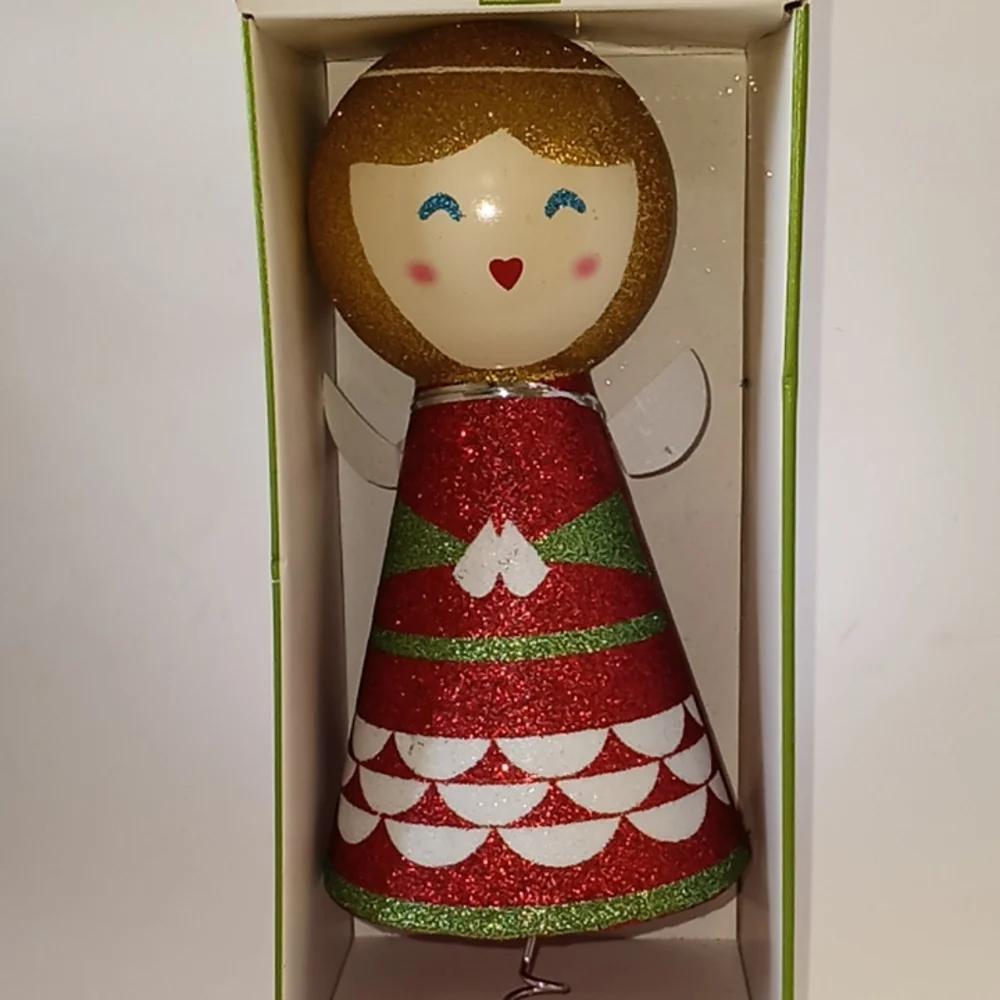 Glittery Angel Holiday Christmas Tree Topper Ornament Decoration 11.5